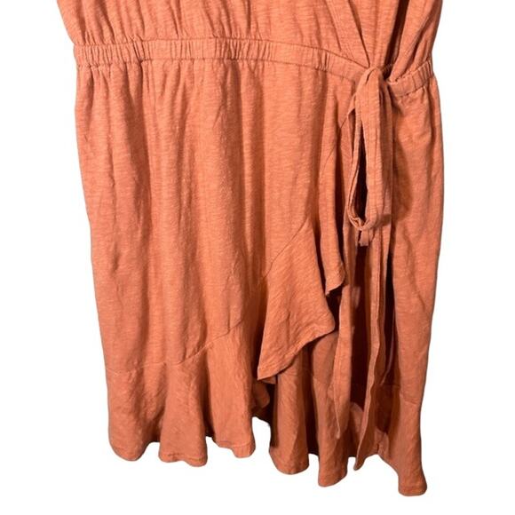 Caslon Salmon Pink Short Sleeve Cotton Wrap Style Front Dress Women Sz L - Picture 4 of 9
